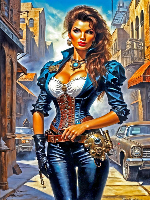 Darstellung als Steampunk-Sheriff - CALVENDO Foto-Puzzle'