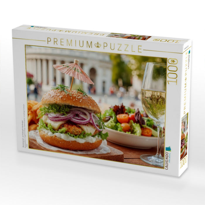 Absolut genial - ein Aubergine-Hamburger - CALVENDO Foto-Puzzle'