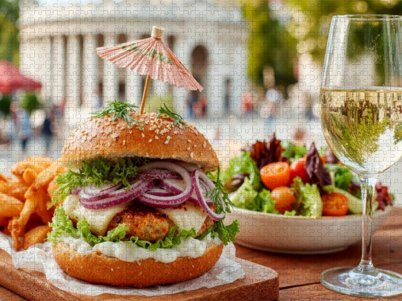 Absolut genial - ein Aubergine-Hamburger - CALVENDO Foto-Puzzle'