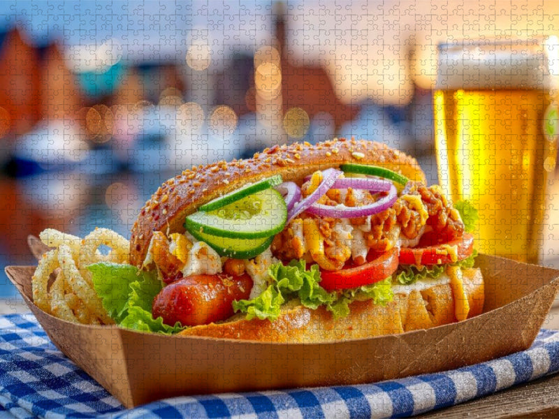 Ein Hot Dog - zum Reinbeißen - CALVENDO Foto-Puzzle'