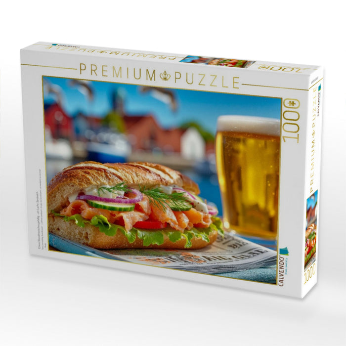 Etwas Skandinavisches gefällig - ein Lachs-Sandwich - CALVENDO Foto-Puzzle'