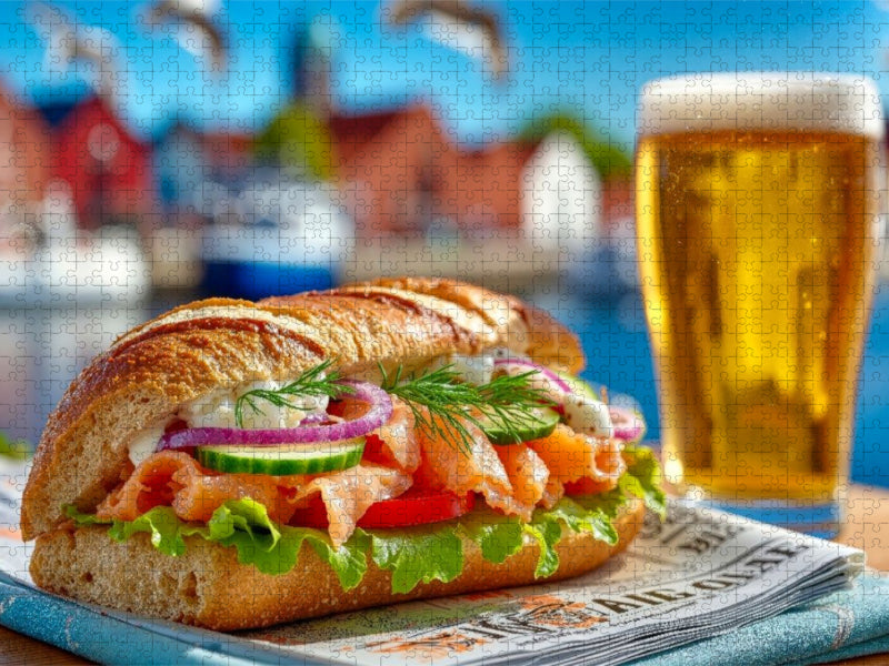Etwas Skandinavisches gefällig - ein Lachs-Sandwich - CALVENDO Foto-Puzzle'