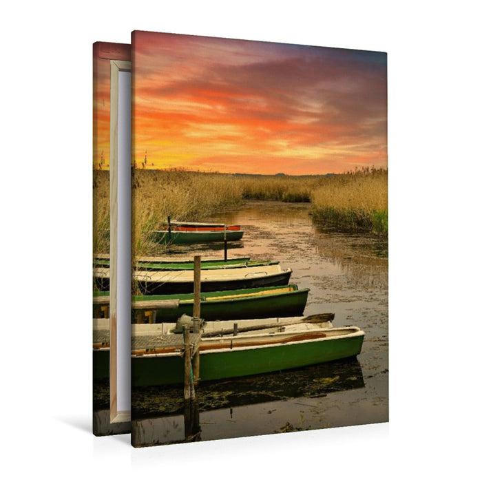 Premium Textil-Leinwand Federsee Ried