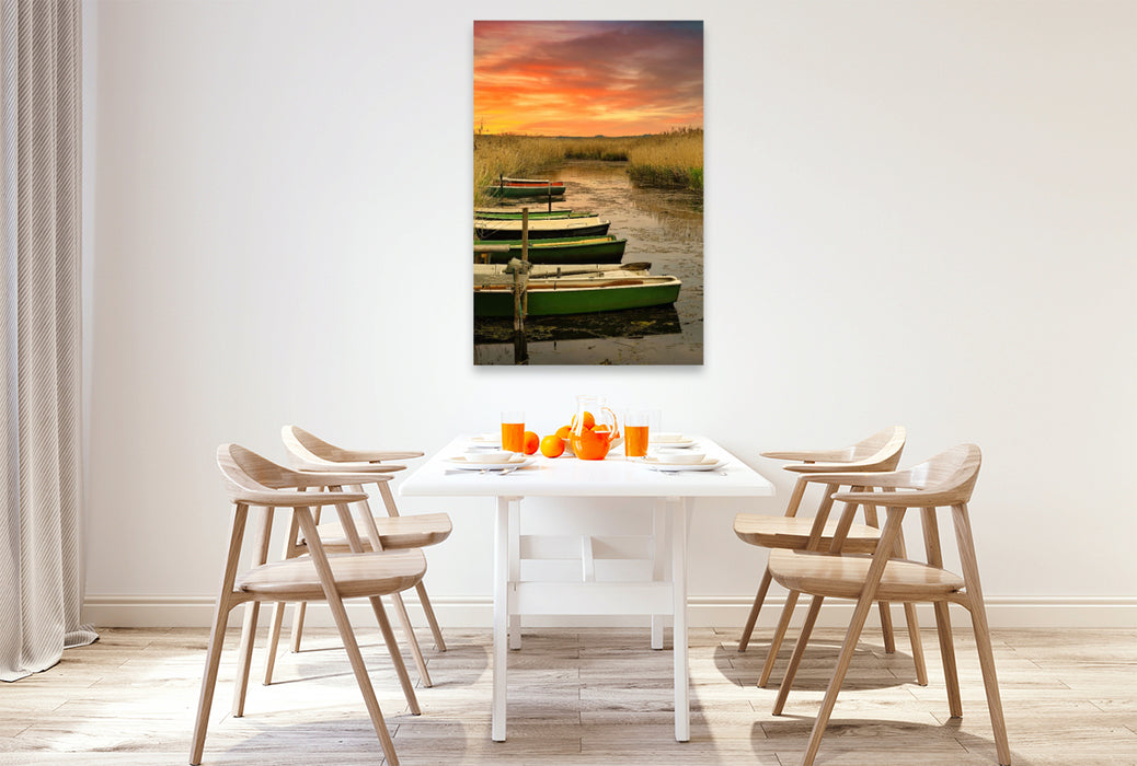 Premium Textil-Leinwand Federsee Ried