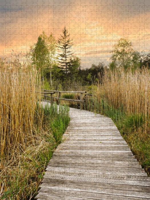Holzweg durchs Moor - CALVENDO Foto-Puzzle'