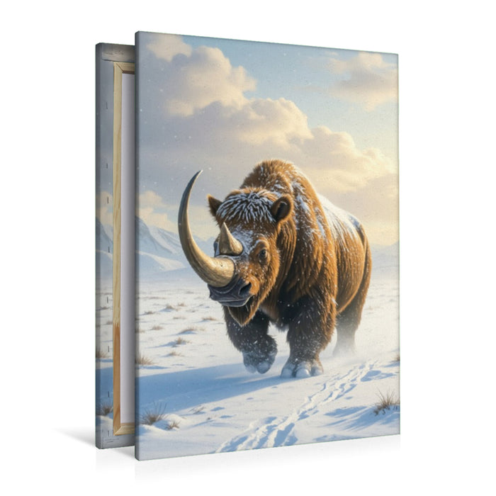 Premium Textil-Leinwand Das Wollnashorn im Eis