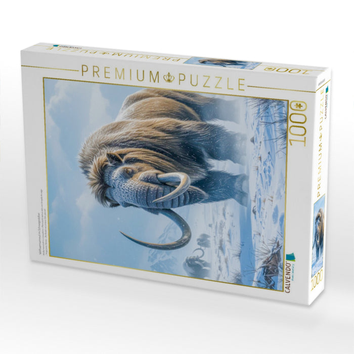 Wollhaarmammut im Schneegestöber - CALVENDO Foto-Puzzle'