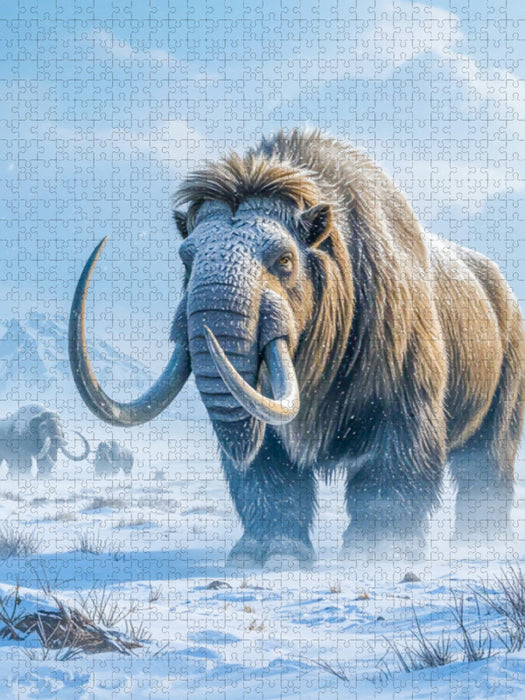 Wollhaarmammut im Schneegestöber - CALVENDO Foto-Puzzle'