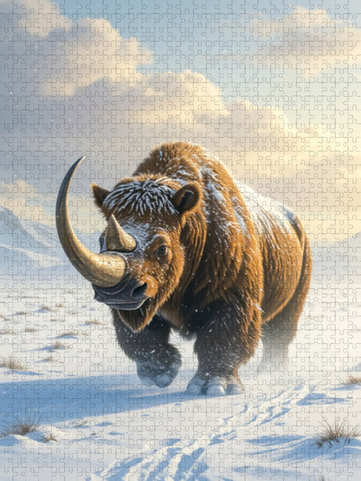 Das Wollnashorn im Eis - CALVENDO Foto-Puzzle'