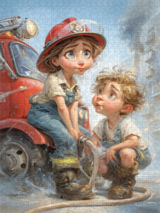 Mama macht den Schlauch klar und ich weiß jetzt, wer hier der Boss ist - CALVENDO Foto-Puzzle'