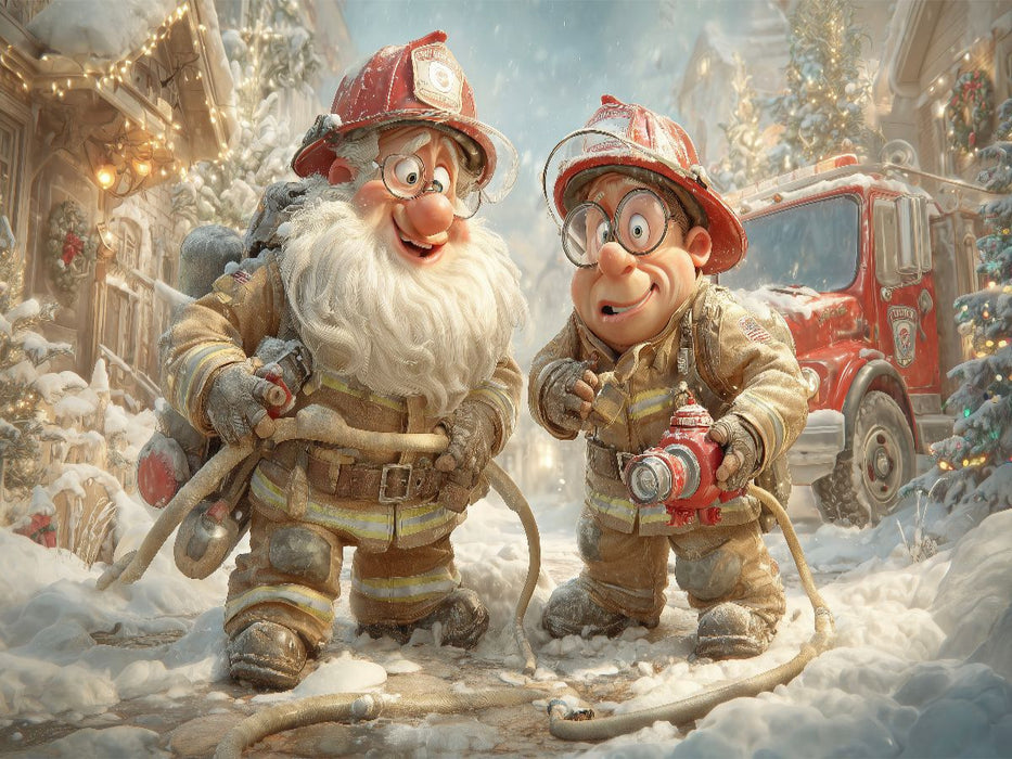 Wenn der Weihnachtsmann löschen kommt, gibt’s Geschenke mit Blaulicht! - CALVENDO Foto-Puzzle'