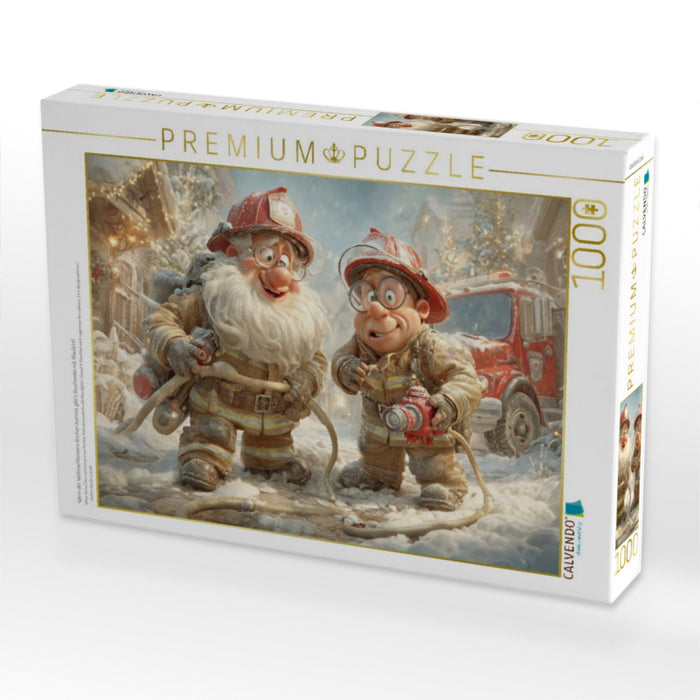 Wenn der Weihnachtsmann löschen kommt, gibt’s Geschenke mit Blaulicht! - CALVENDO Foto-Puzzle'