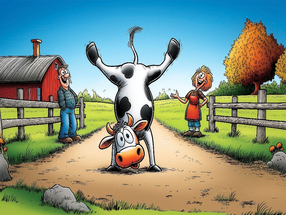 Kuh im Handstand - CALVENDO Foto-Puzzle'