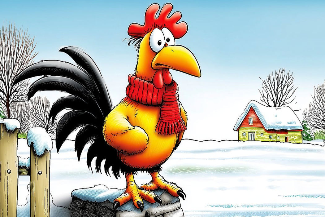 Premium Textil-Leinwand Heiserer Hahn