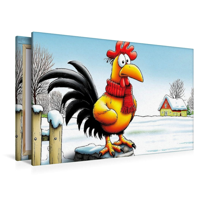 Premium Textil-Leinwand Heiserer Hahn