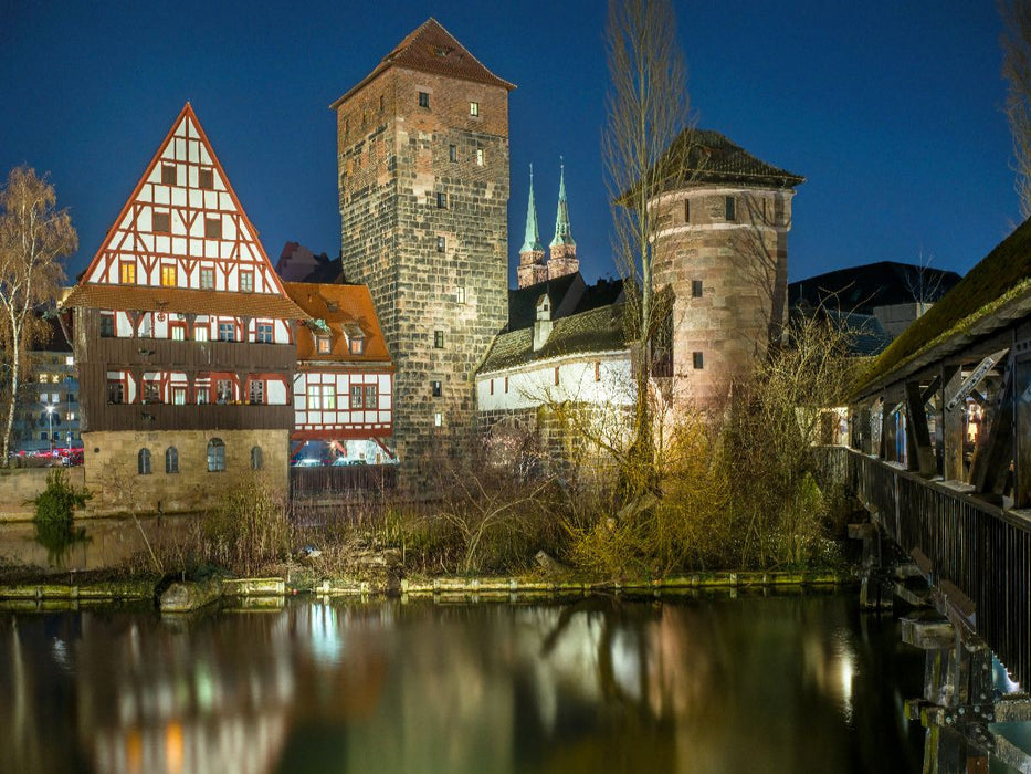 Nürnbergs Altstadt bei Nacht - CALVENDO Foto-Puzzle'