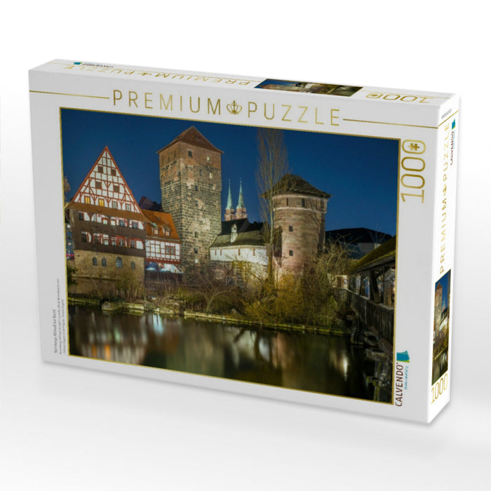 Nürnbergs Altstadt bei Nacht - CALVENDO Foto-Puzzle'