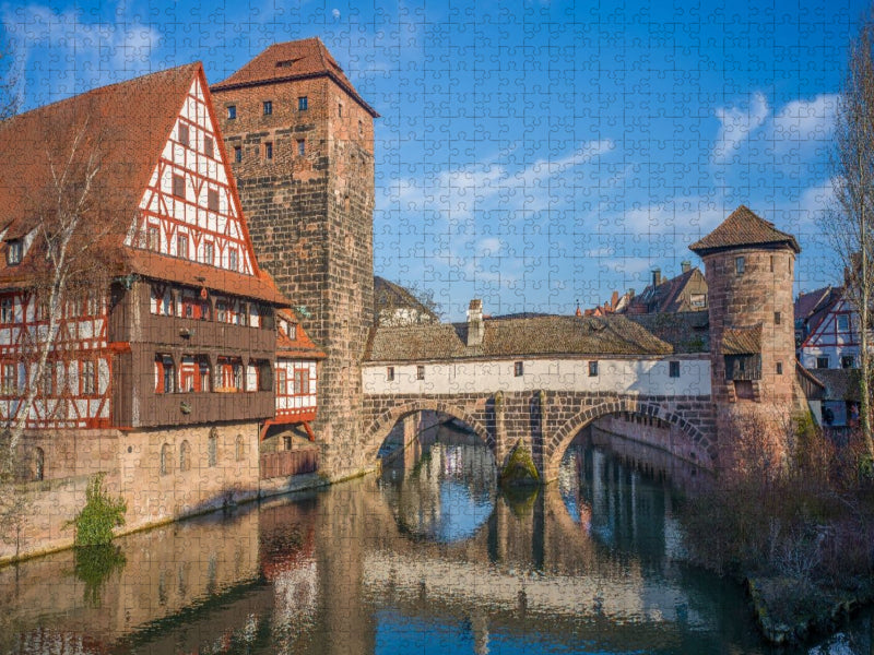 Nürnbergs Altstadt an der Pegnitz - CALVENDO Foto-Puzzle'