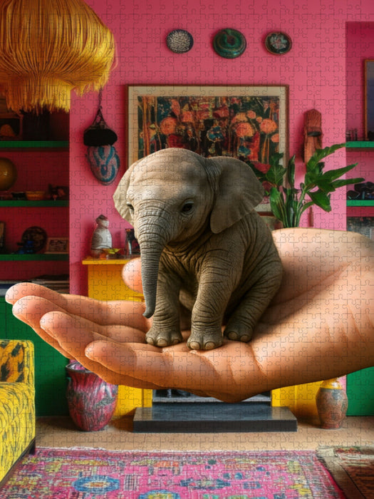 Elefant auf der Hand - CALVENDO Foto-Puzzle'