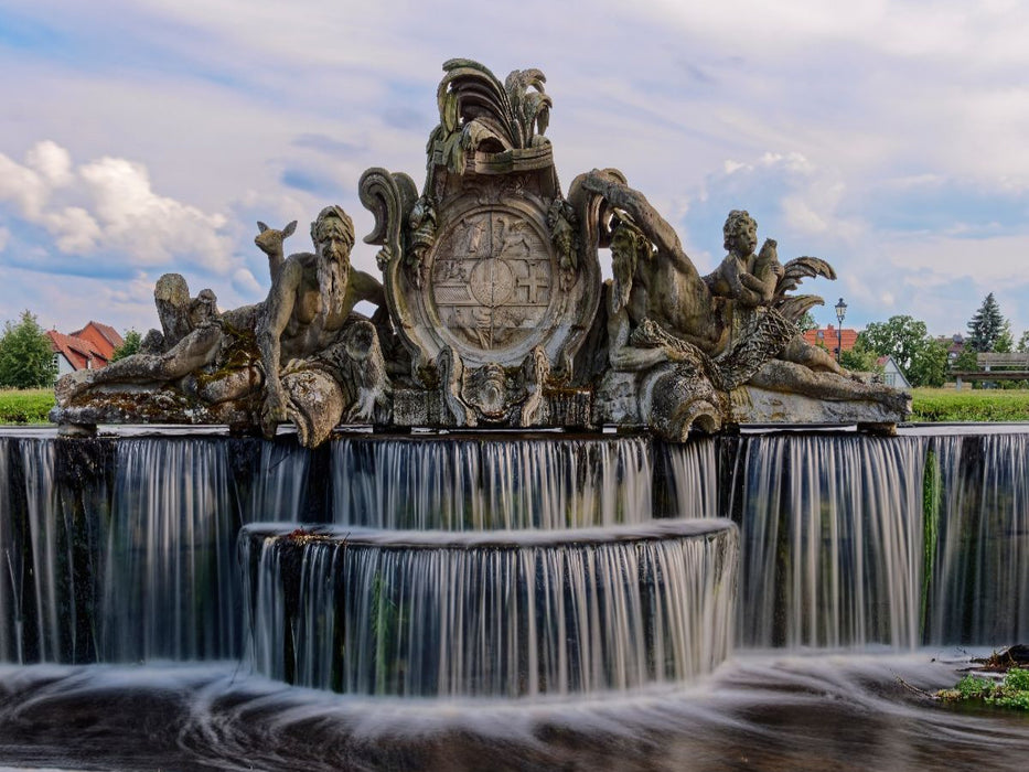 Brunnen vor dem Schloss Ludwigslust - CALVENDO Foto-Puzzle'