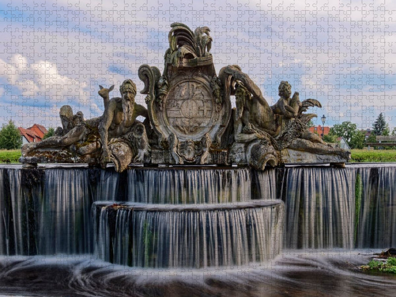 Brunnen vor dem Schloss Ludwigslust - CALVENDO Foto-Puzzle'