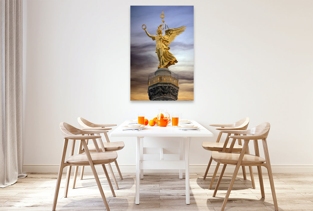 Premium Textil-Leinwand Berlin - Goldelse auf der Siegessäule