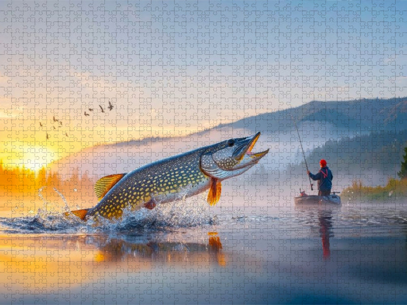 Wer fängt den Hecht - CALVENDO Foto-Puzzle'