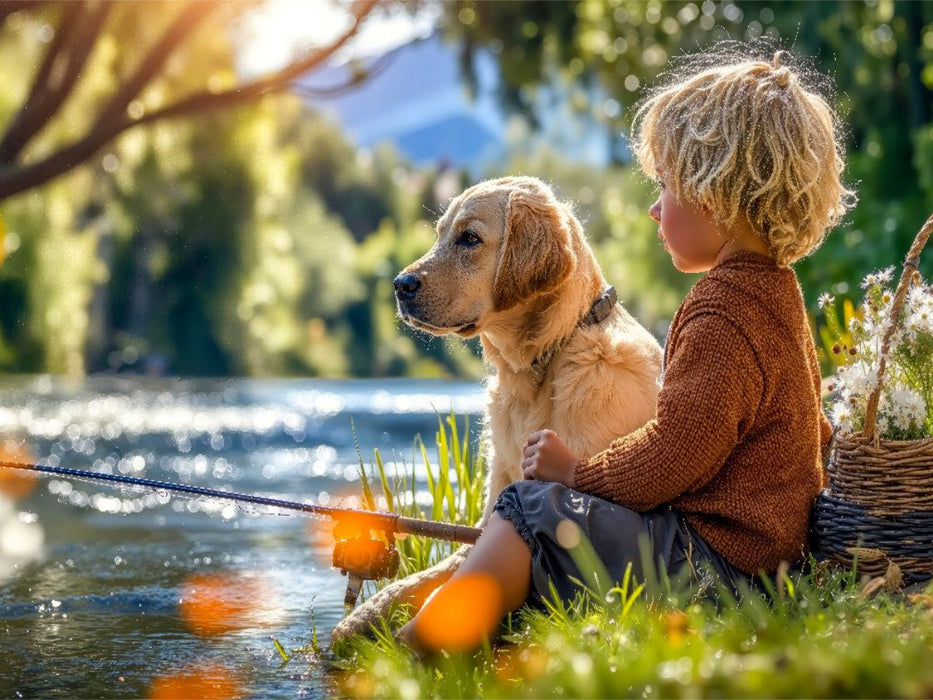 Zwei Abenteurer warten auf den großen Fang - CALVENDO Foto-Puzzle'