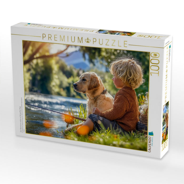Zwei Abenteurer warten auf den großen Fang - CALVENDO Foto-Puzzle'