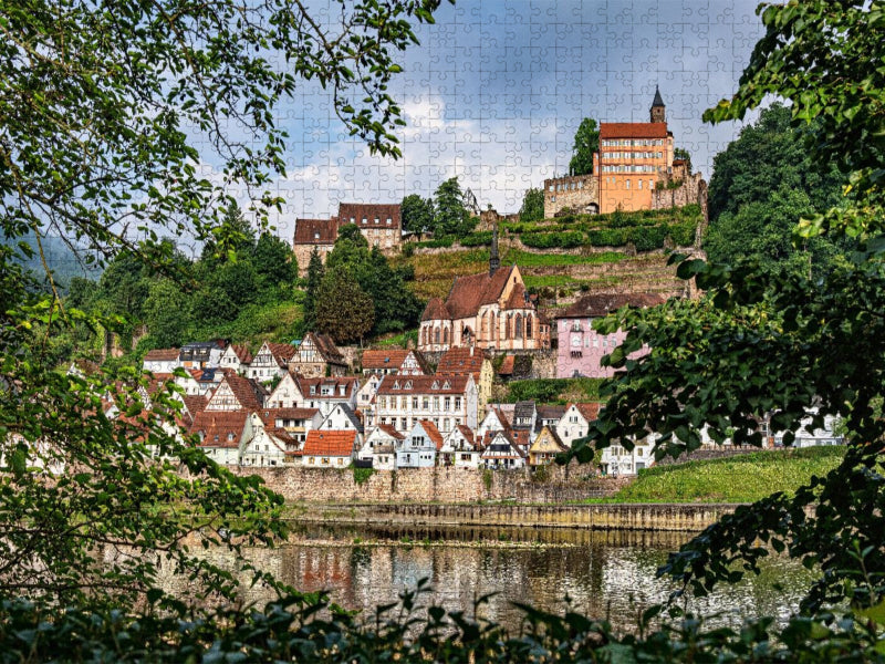 Blick auf Hirschhorn - CALVENDO Foto-Puzzle'