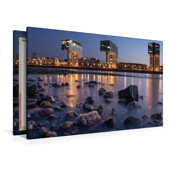 Premium Textil-Leinwand Kranhäuser im Rheinauhafen