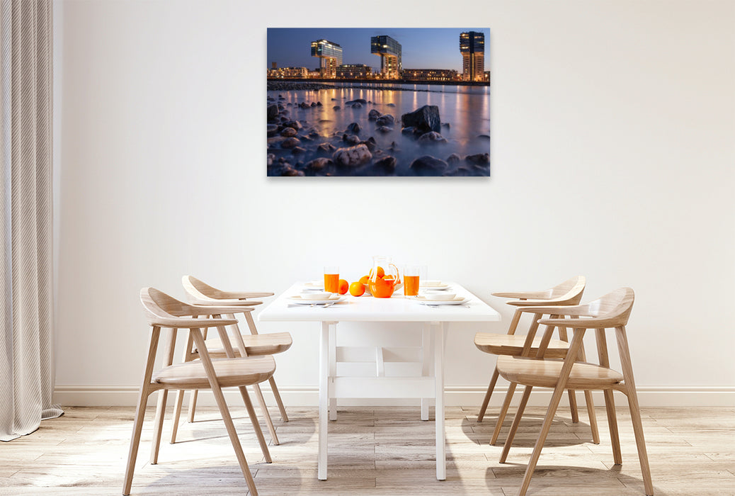 Premium Textil-Leinwand Kranhäuser im Rheinauhafen