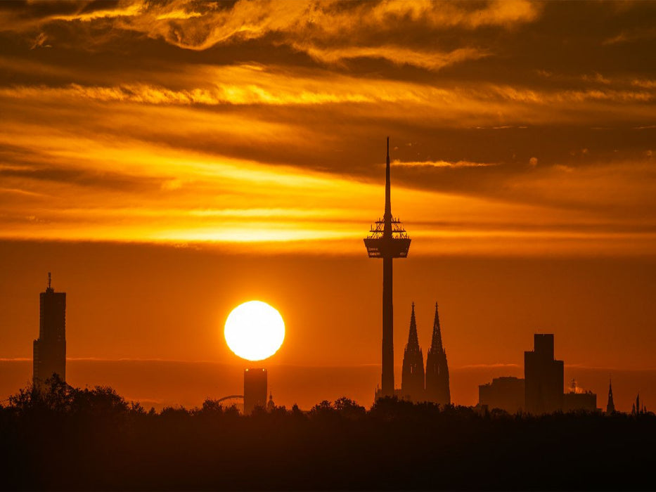 Sonnenaufgang über der Skyline - CALVENDO Foto-Puzzle'