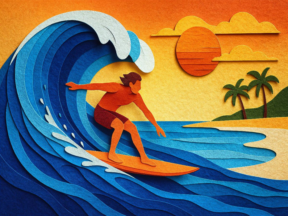 Surf die Welle - CALVENDO Foto-Puzzle'
