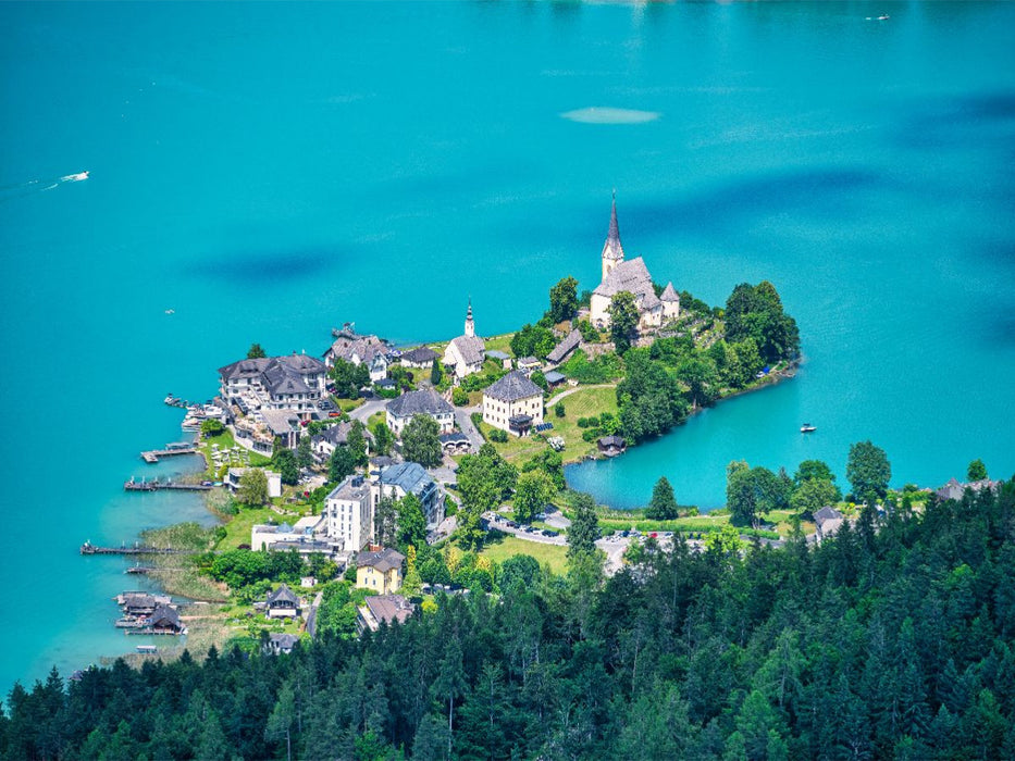 Kirche Maria Wörth auf der Halbinsel im Wörthersee - CALVENDO Foto-Puzzle'