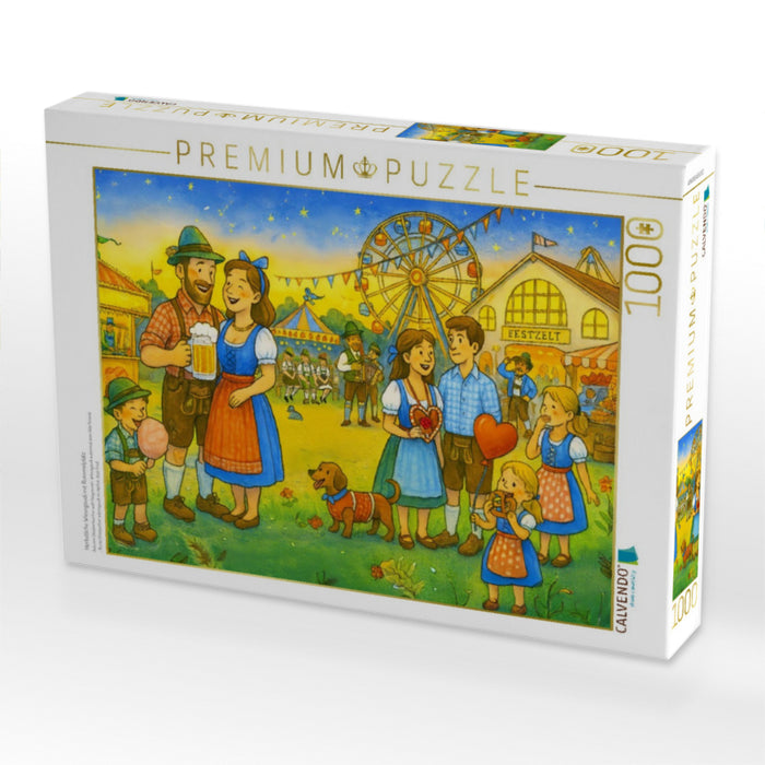 Herbstliche Wiesngaudi mit Rummelplatz - CALVENDO Foto-Puzzle'