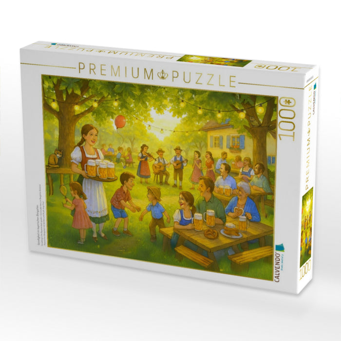 Geselligkeit im bayerischen Biergarten - CALVENDO Foto-Puzzle'