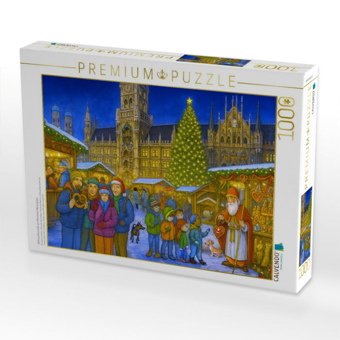 Weihnachtsmarkt am Münchner Marienplatz - CALVENDO Foto-Puzzle'