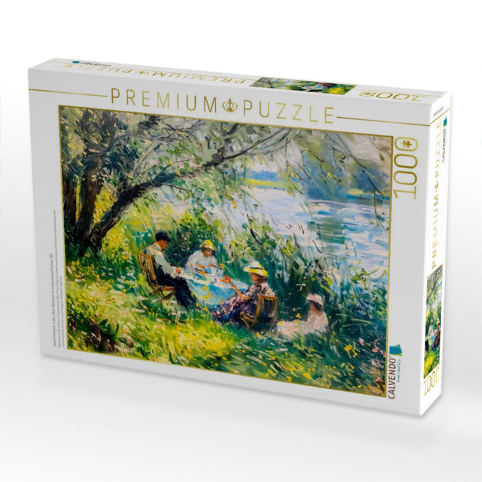 Havel Picknick unter alten Bäumen im impressionistischen Stil - CALVENDO Foto-Puzzle'