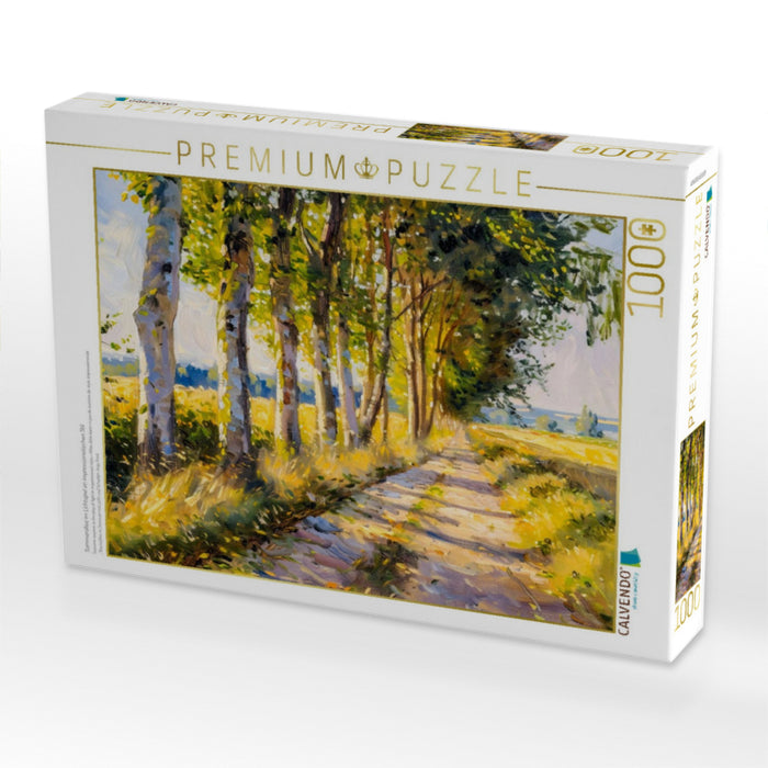 Sommerallee im Lichtspiel im impressionistischen Stil - CALVENDO Foto-Puzzle'