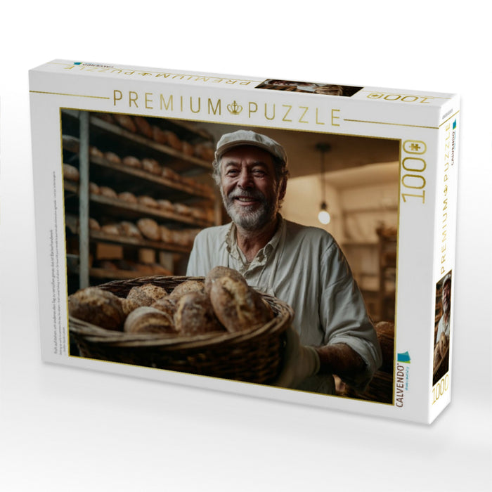 Früh aufstehen, um anderen den Tag zu versüßen genau das ist Bäckerhandwerk - CALVENDO Foto-Puzzle'