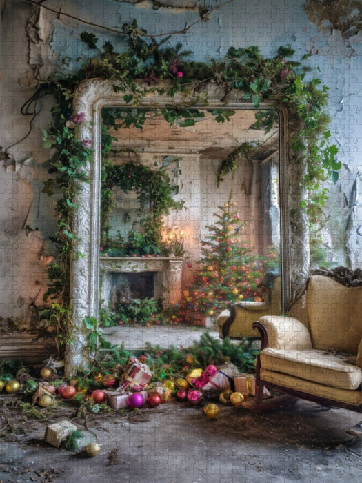 Er sah in den Spiegel und fand sich in einer anderen Zeit - CALVENDO Foto-Puzzle'