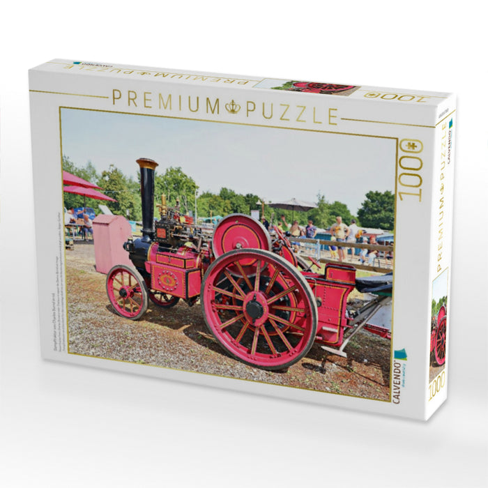 Dampftraktor von Charles Burrel in rot - CALVENDO Foto-Puzzle'