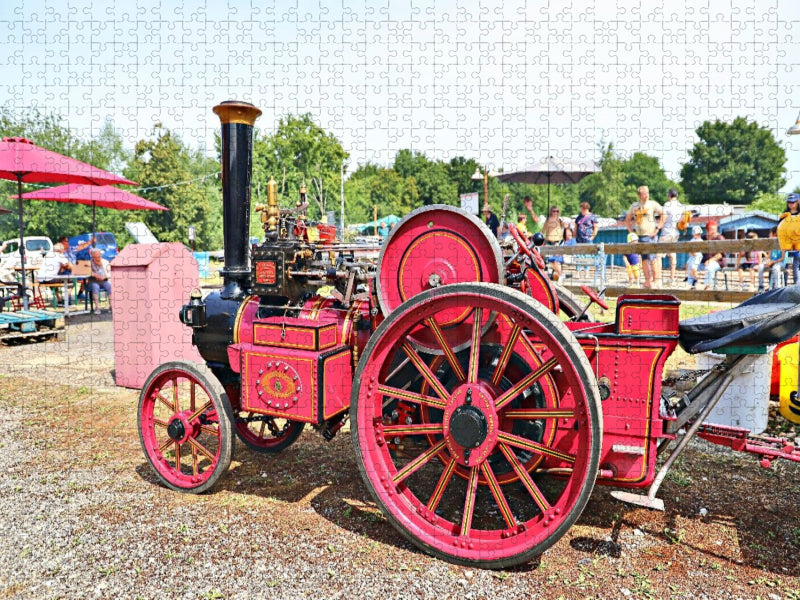 Dampftraktor von Charles Burrel in rot - CALVENDO Foto-Puzzle'