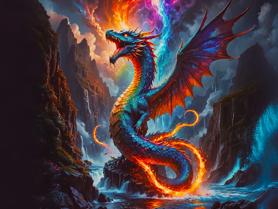 Amaru, geflügelte Regenbogenschlange - CALVENDO Foto-Puzzle'