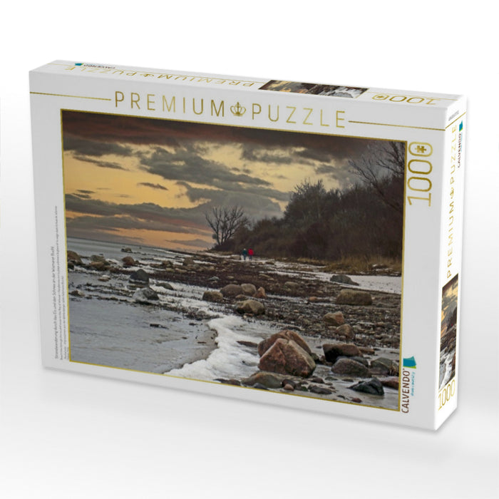 Strandwanderung durch das Eis und den Schnee an der Wismarer Bucht - CALVENDO Foto-Puzzle'