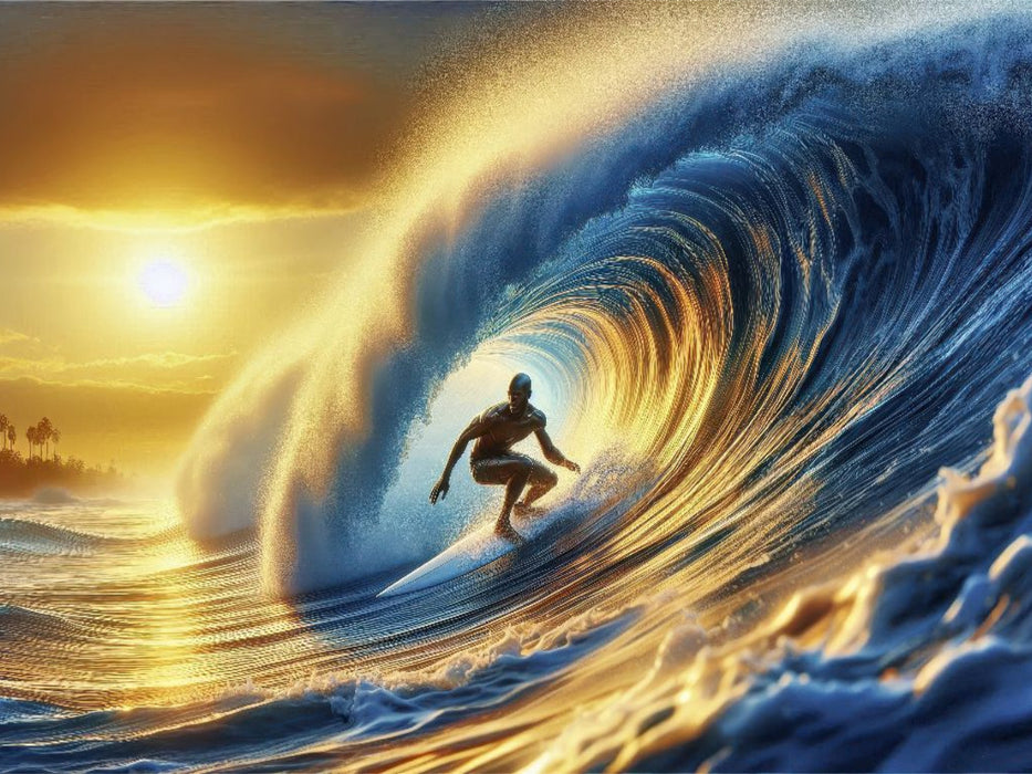 Das größte Hindernis beim Big Wave Surfen ist nicht das Meer, sondern die Angst. - CALVENDO Foto-Puzzle'