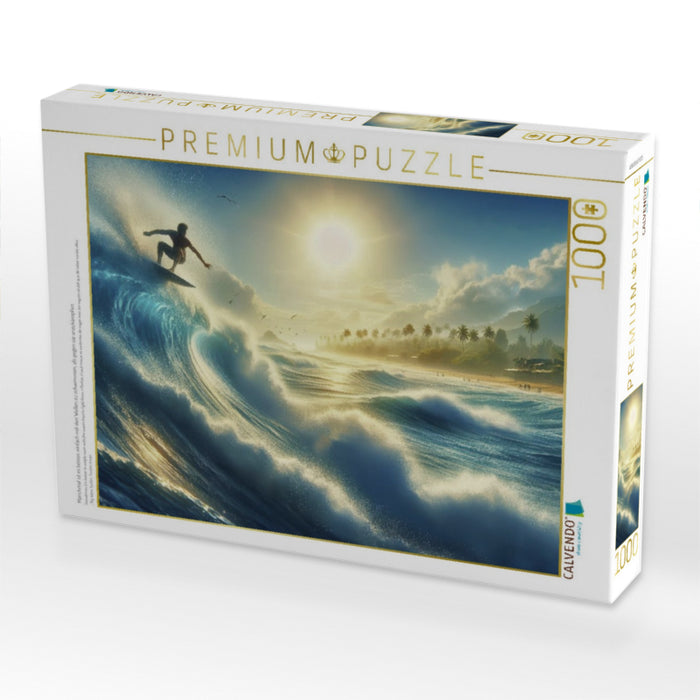 Manchmal ist es besser, einfach mit den Wellen zu schwimmen, als gegen sie anzukämpfen. - CALVENDO Foto-Puzzle'