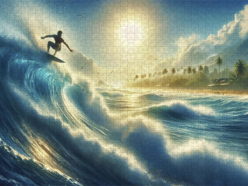 Manchmal ist es besser, einfach mit den Wellen zu schwimmen, als gegen sie anzukämpfen. - CALVENDO Foto-Puzzle'