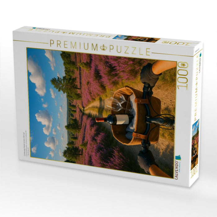 Lüneburger Heide mit dem Fahrrad - CALVENDO Foto-Puzzle'